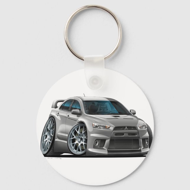 Llavero Auto plateado Mitsubishi (Anverso)