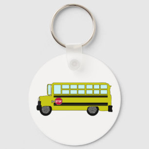 Llavero Autobús Escolar Amarillo con Señal de Parada