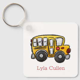 Llavero Autobús escolar personalizado para mochila infanti