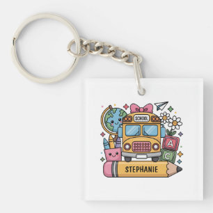 Llavero Autobús personalizado de regreso a la escuela - Pe
