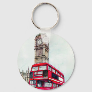 Llavero Autobús y Big Ben de Londres