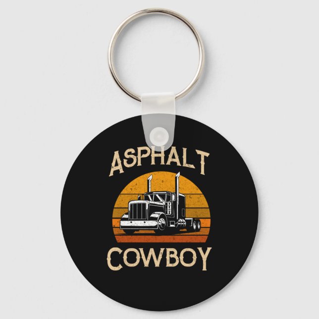 Llavero Autopista Retro Trucker Road Trucker Driver Asphal (Anverso)