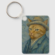 Autorretrato de gato al estilo Van Gogh Arte parod