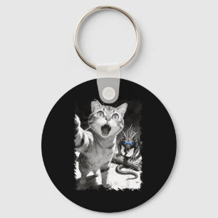 Llavero Autorretrato de gato con chupacabra divertida meme