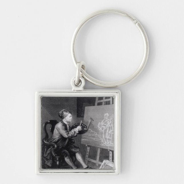 Llavero Autorretrato que pinta la musa cómica (Frente)