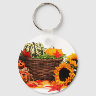 Llavero Autumn Harvest Halloween Pumpkins Fall Sunflowers