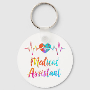 Llavero Auxiliar Médico Enfermería de latido corazón en el