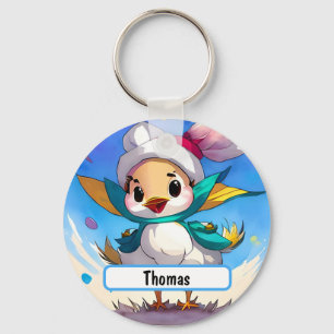Llavero Ave Cuta Con Keychain De Nombre De Personalizable