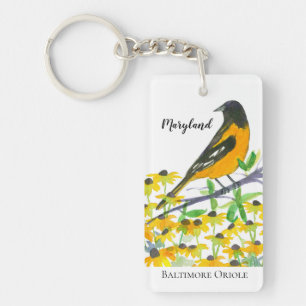Llavero Ave del estado Baltimore Oriole en Maryland