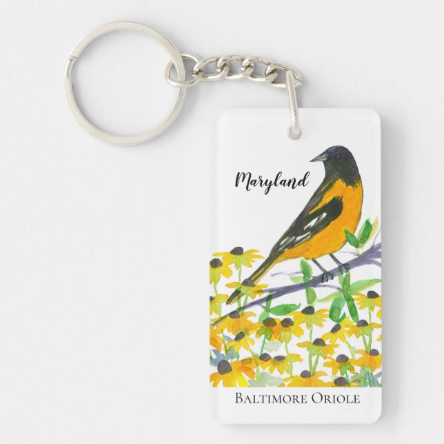 Llavero Ave del estado Baltimore Oriole en Maryland (Frente)