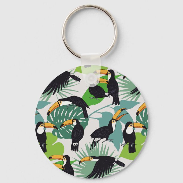 Llavero Ave Turca: Patrón de hojas de palmera (Anverso)