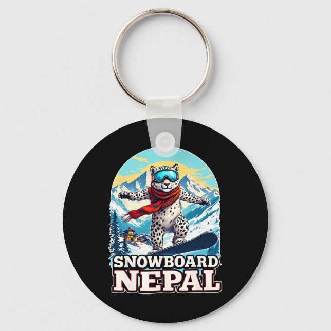 Llavero Aventura con el Leopardo de la nieve en Nepal (Anverso)