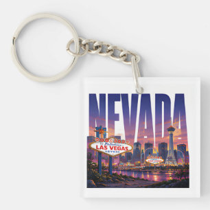 Llavero Aventura del paisaje desértico de Nevada Las Vegas