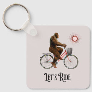 Llavero Aventura divertida en bicicleta de Bigfoot retro