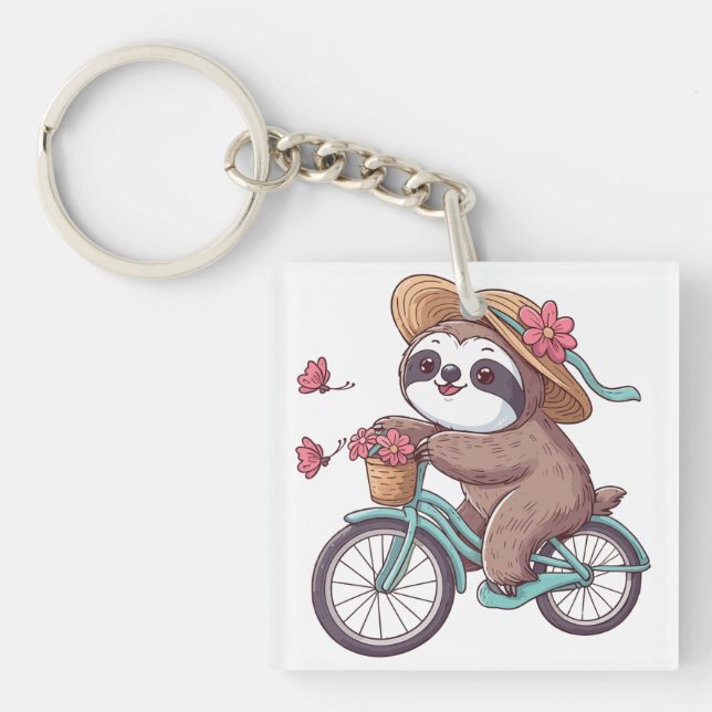 Llavero Aventura eslovaca en bicicleta, eslogan suave en b (Frente)