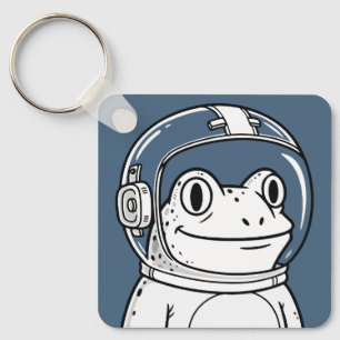 Llavero Aventura espacial de rana astronauta linda 