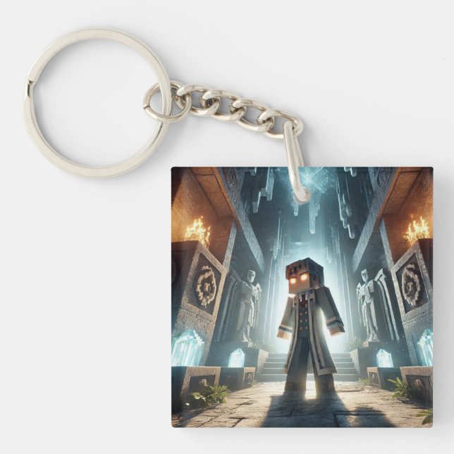 Llavero Aventura para minecrafty con etiqueta de identific (Frente)