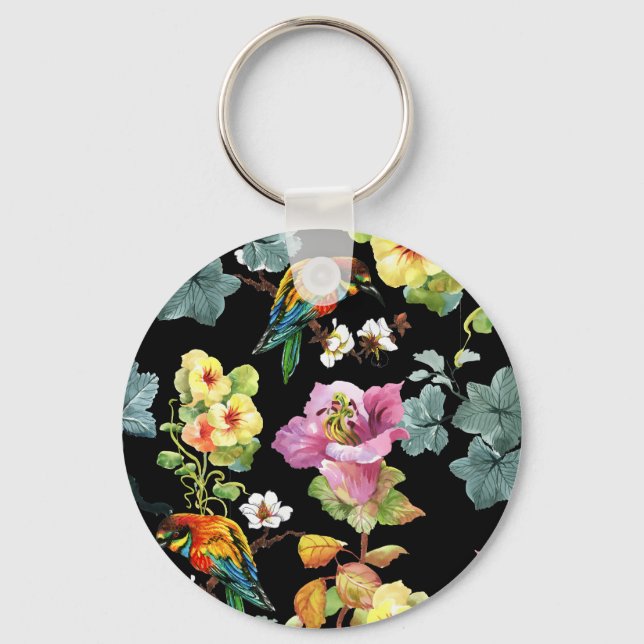 Llavero Aves Acuarelas Flores: Inmaculadas. (Anverso)