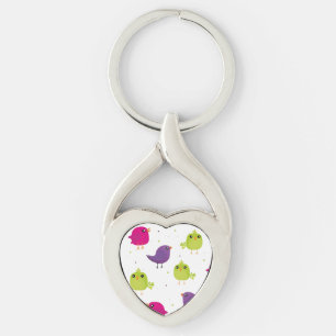 Llavero Aves alegres y coloridas