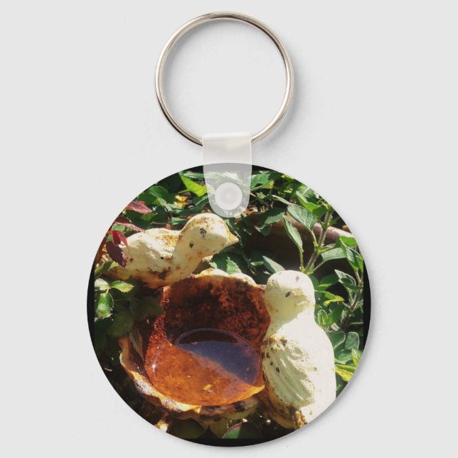 Llavero Aves de hierro fundido en el jardín (Anverso)