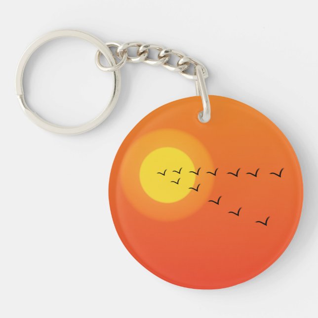 Llavero Aves volando al sol (Frente)