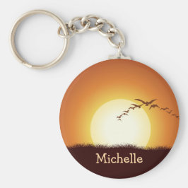 Llavero Aves volando en la cadena de claves personalizada 