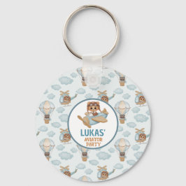 Llavero Aviador Fiesta Baby Bear Pastel Blue Birday