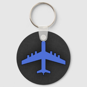 Llavero Avión azul real