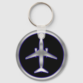 Llavero Avión de reacción de plata