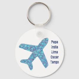 Llavero Avión "piloto" fonético de alfabeto
