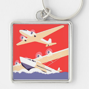 Llavero Aviones volando Hélice Vintage