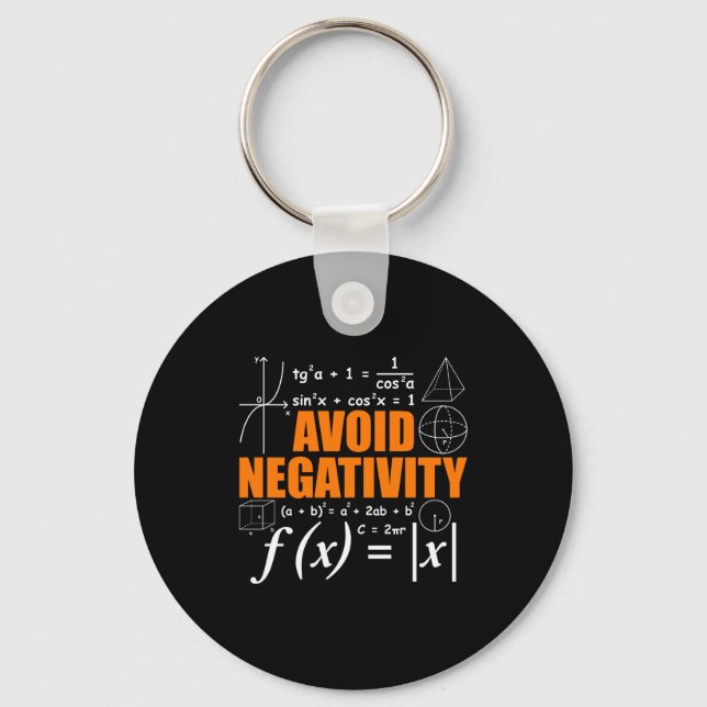 Llavero Avoid Negativity Funny Math Mathematician Teacher  (Anverso)