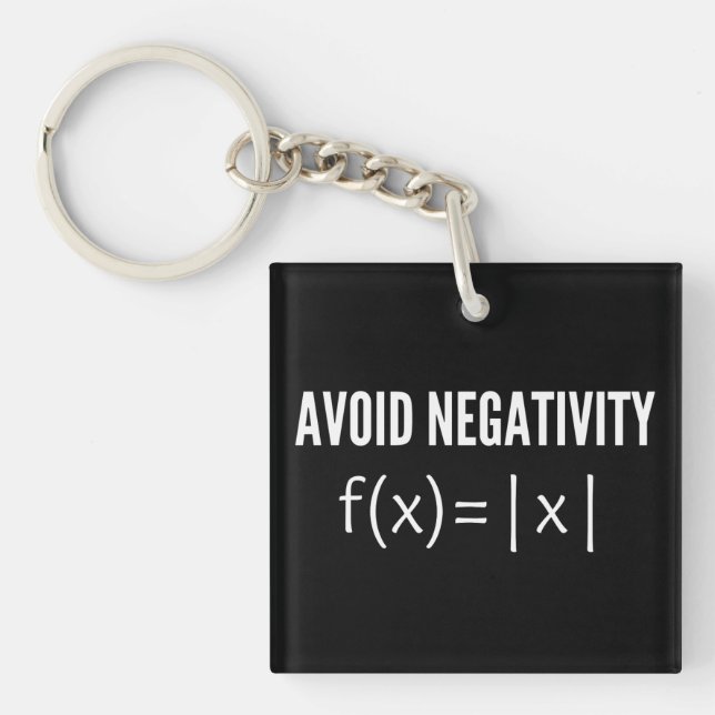 Llavero avoid negativity math equation (Frente)