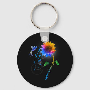 Llavero Awareness Blue Sunflower Hummingbird