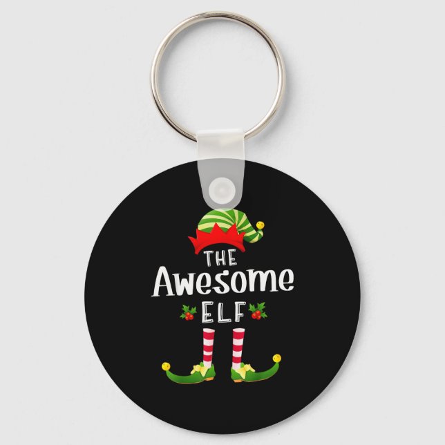 Llavero Awesome Christmas Elf Matching Pajama X-mas Party  (Anverso)