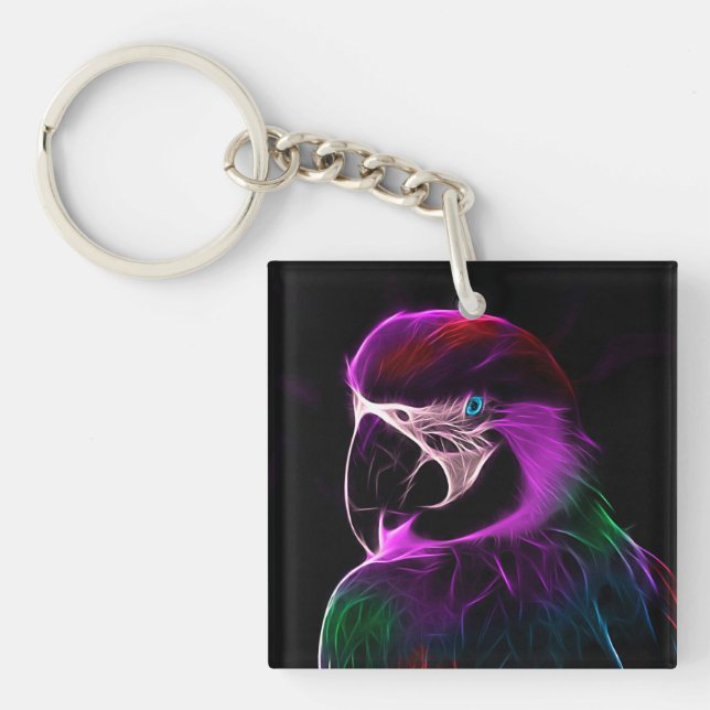 Llavero Awesome Plum Glow Parrot (Frente)