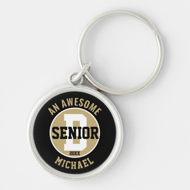 Llavero Awesome Senior Key Chain Black/Gold (Frente)