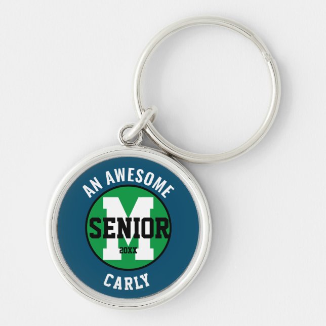 Llavero Awesome Senior Key Chain Blue/Green (Frente)