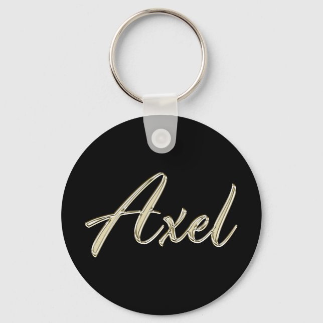 Llavero Axel Nombre whitegold Button Schlüsselanhänger (Anverso)