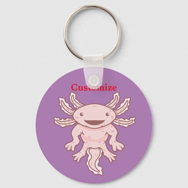 Llavero Axiolotl rosado lindo Thunder_Cove (Anverso)