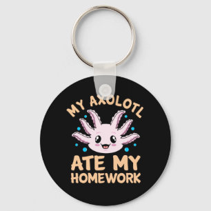 Llavero Axolotl Ate Homework Kawaii propietario de un Masc
