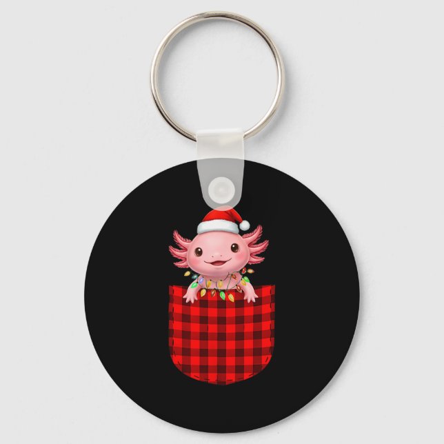 Llavero Axolotl Buffalo Red Plaid Cket Christmas Funny Men (Anverso)