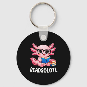 Llavero Axolotl lindo kawaii divertido leyendo libro