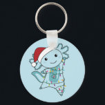 Llavero Axolotl Merry Christmas Winter Animales Axolotls K<br><div class="desc">El axolotl para Navidades con luces de hadas. Animales divertidos con regalos y nieve para las vacaciones. También es gracioso para los Navidades en julio. Los Axolotls son animales lindos y perfectos para los Navidades.</div>