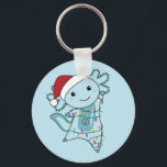 Llavero Axolotl Merry Christmas Winter Animales Axolotls K<br><div class="desc">El axolotl para Navidades con luces de hadas. Animales divertidos con regalos y nieve para las vacaciones. También es gracioso para los Navidades en julio. Los Axolotls son animales lindos y perfectos para los Navidades.</div>