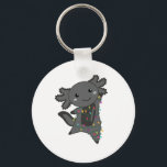 Llavero Axolotl Merry Christmas Winter Animals Axolotls<br><div class="desc">El axolotl para Navidades con luces de hadas. Animales divertidos con regalos y nieve para las vacaciones. También es gracioso para los Navidades en julio. Los Axolotls son animales lindos y perfectos para los Navidades.</div>