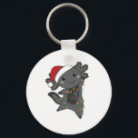 Llavero Axolotl Merry Christmas Winter Animals Axolotls<br><div class="desc">El axolotl para Navidades con luces de hadas. Animales divertidos con regalos y nieve para las vacaciones. También es gracioso para los Navidades en julio. Los Axolotls son animales lindos y perfectos para los Navidades.</div>