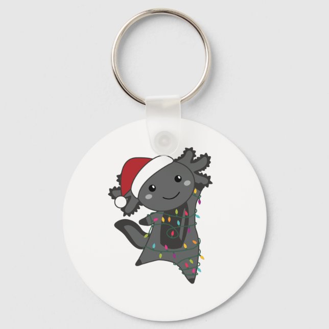 Llavero Axolotl Merry Christmas Winter Animals Axolotls (Anverso)