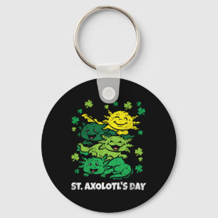 Llavero Axolotto St Patricks Day Cute Animal Shamrock Clov