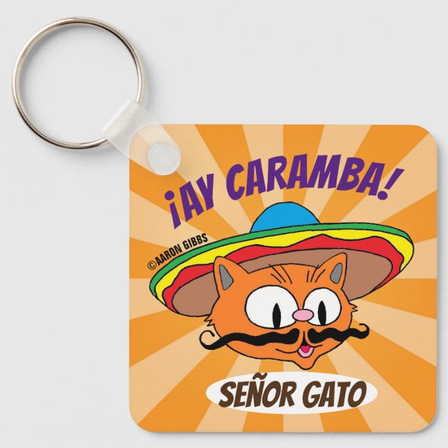 Llavero ¡Ay Caramba! Sr. Gato Divertido (Anverso)